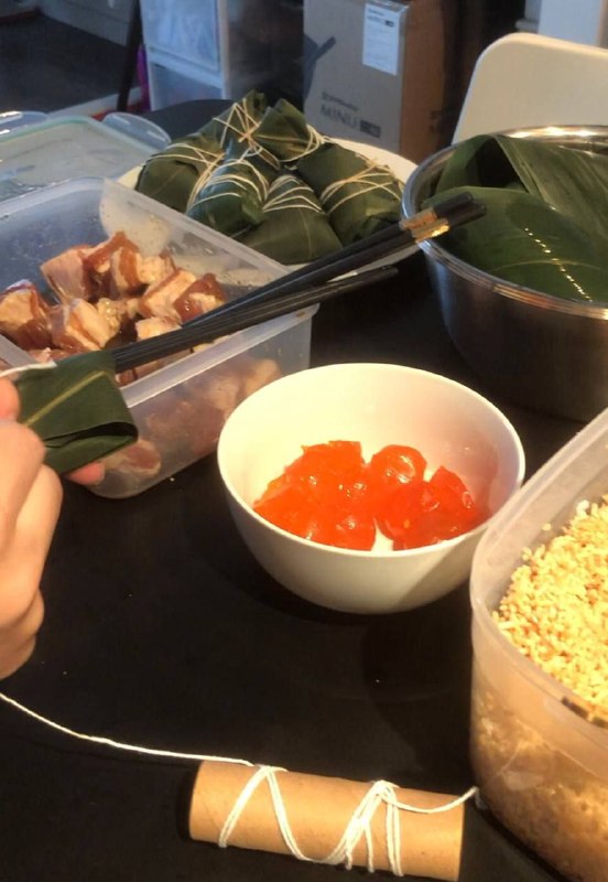 粽子节自己包粽子